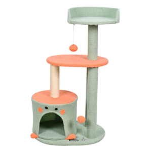GOOPAWS 41-in Faux Fur Top Perch Cat Tree & Condo