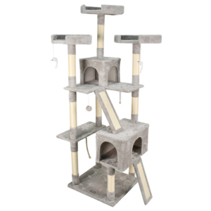 GOOPAWS 3-Tier 59-in Faux Fur Cat Tree & Condo Hammock