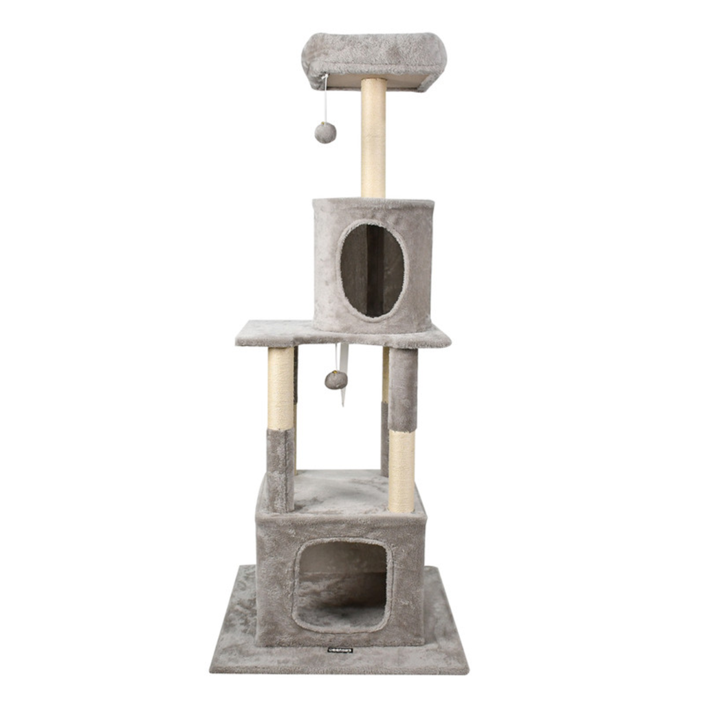 GOOPAWS 38-in Faux Fur Top Perch Cat Tree & Condo