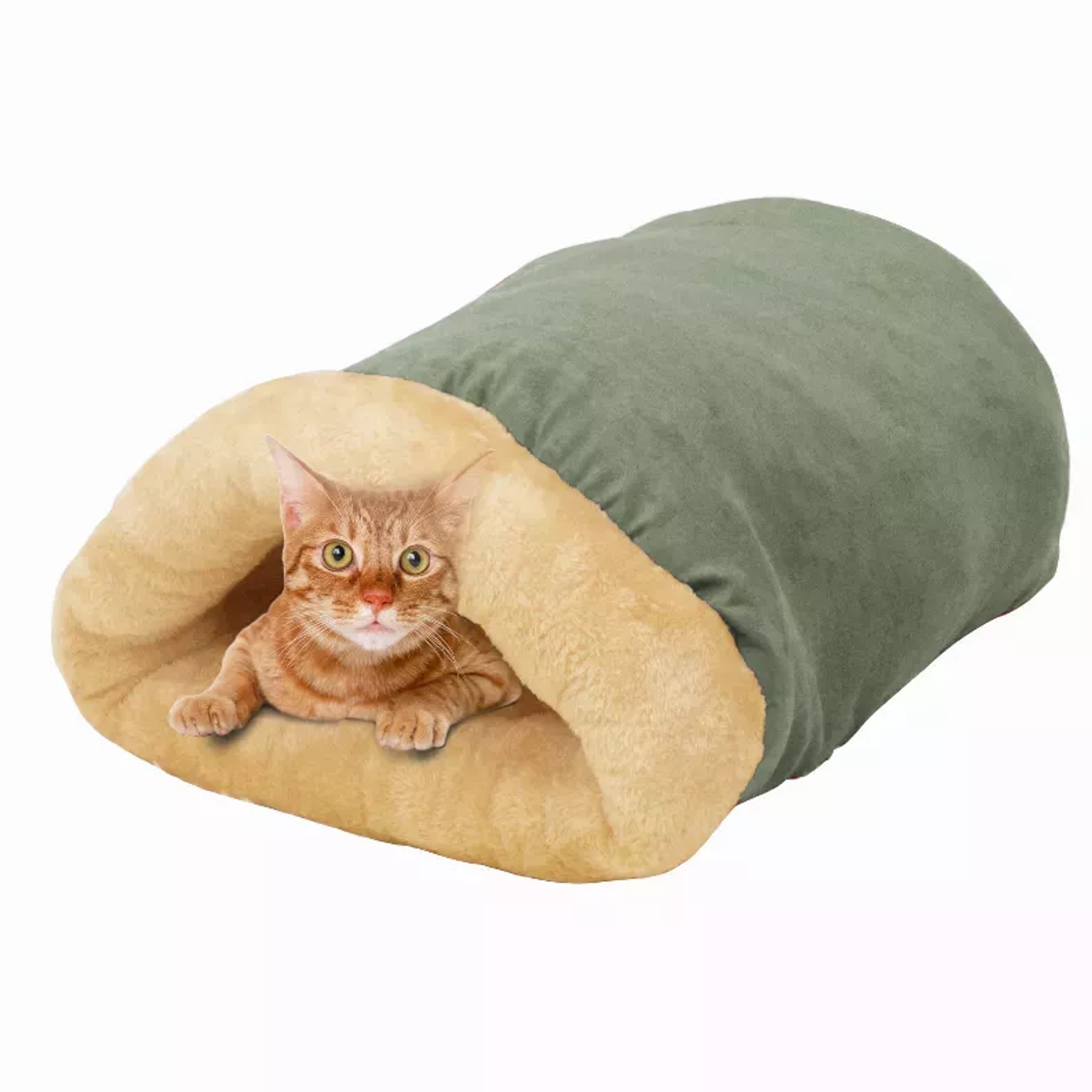 GOOPAWS 4 1 Self Warming Burrow Cat Bed, Pet Hideway Sleeping Cuddle