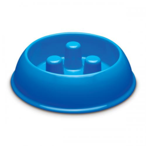 Plastic Slow Feeder Bowl 40oz Blue for Dogs