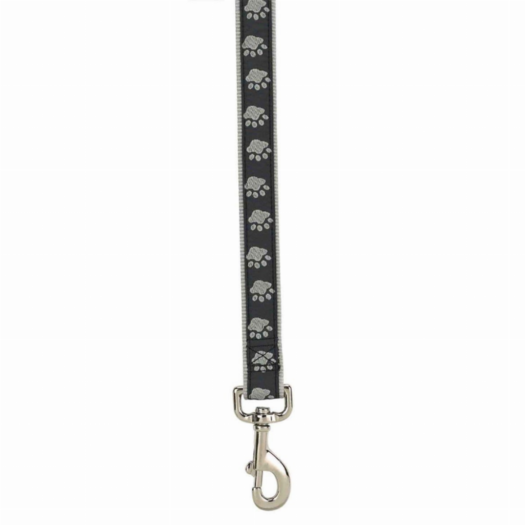 CC TwoTone Pawprint Lead 4Ftx5/8In Blk