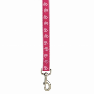 CC TwoTone Pawprint Lead 6Ftx1In Pnk