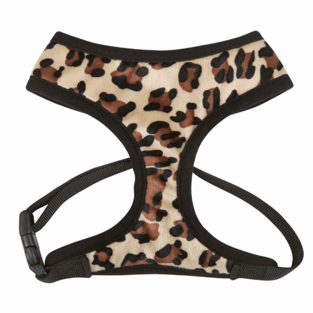 Plush Print Harness L Leopard for Dogs