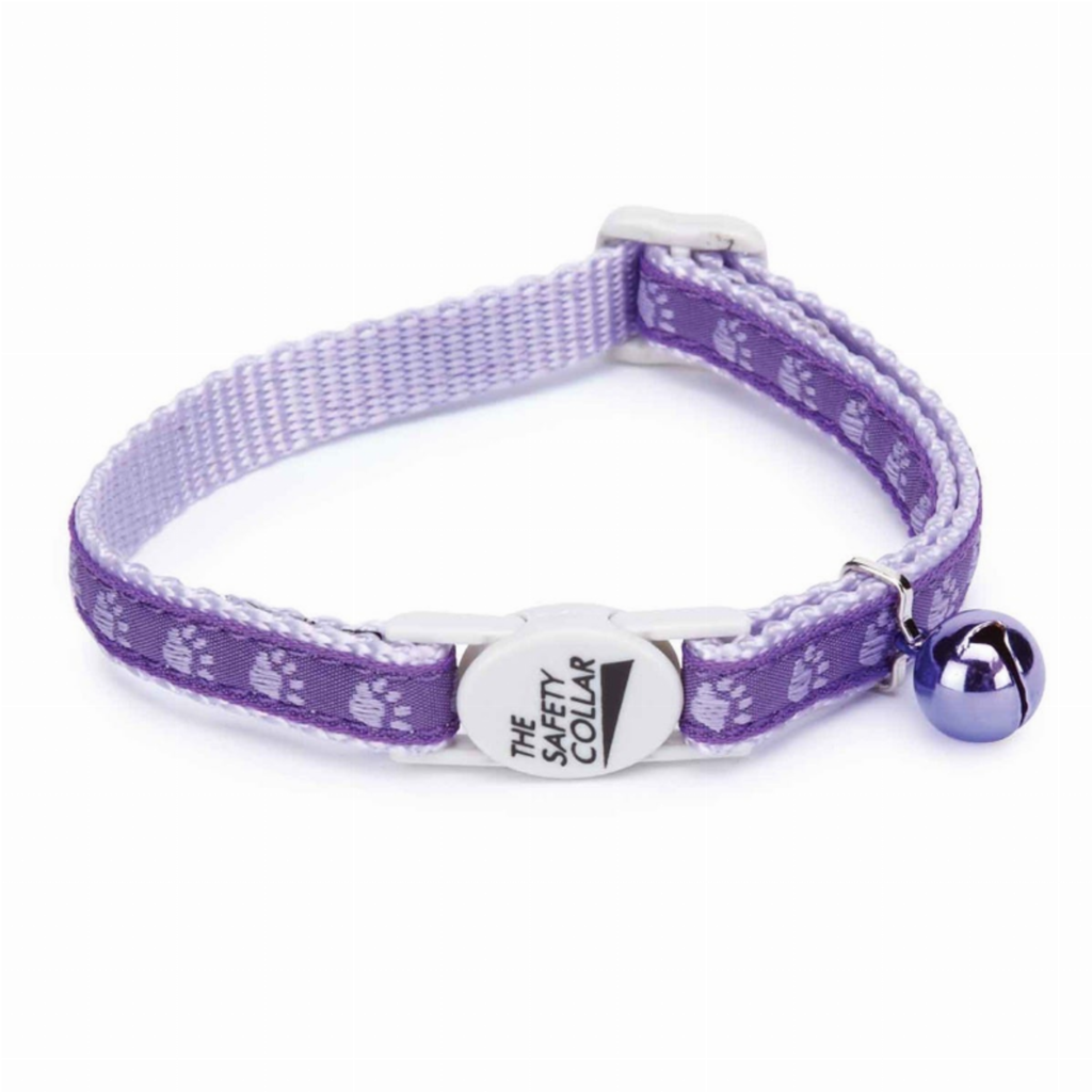 TwoTone Pawprint Collar for Cats, color purple