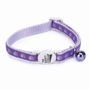 TwoTone Pawprint Collar for Cats, color purple