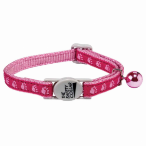TwoTone Pawprint Collar for Cats, color pink