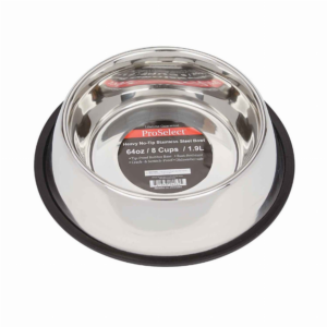 XSuper Hvy NoTip Mirror Bowls for Dogs, size 64oz