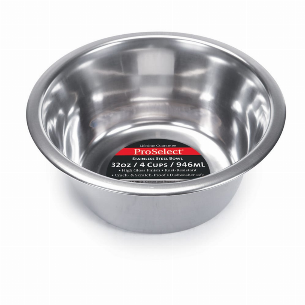 Heavy SS Dish Mirror Finish for Dogs, size 32oz