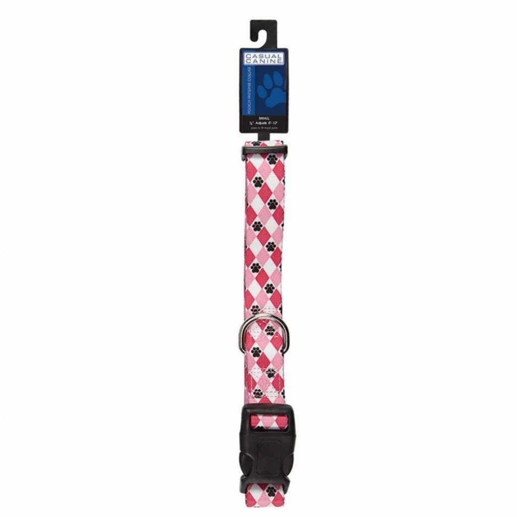 Patterns Collar Argyle for Dogs, size 10-16In, color pink