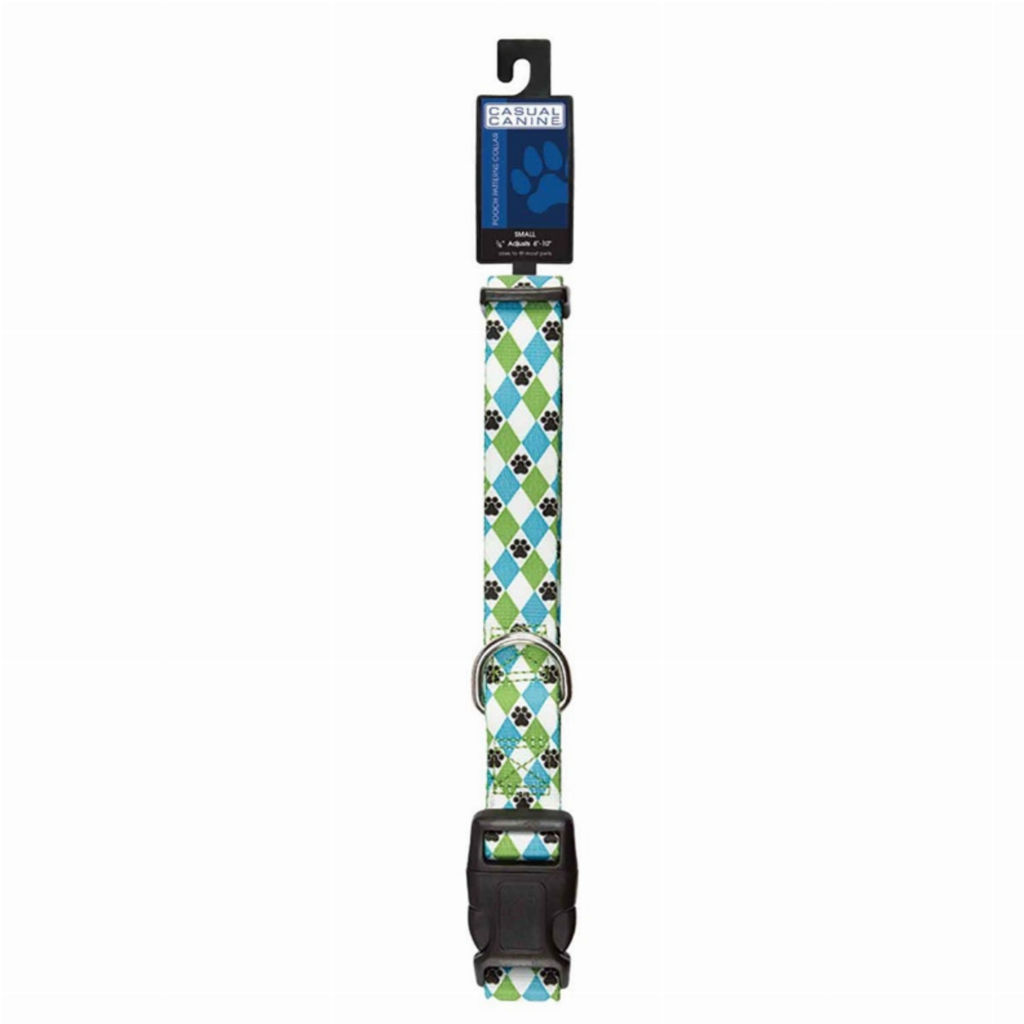 Patterns Collar Argyle for Dogs, size 14-20In, color blue