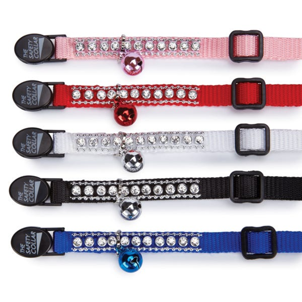 Rhinestone Cat Collar, color white