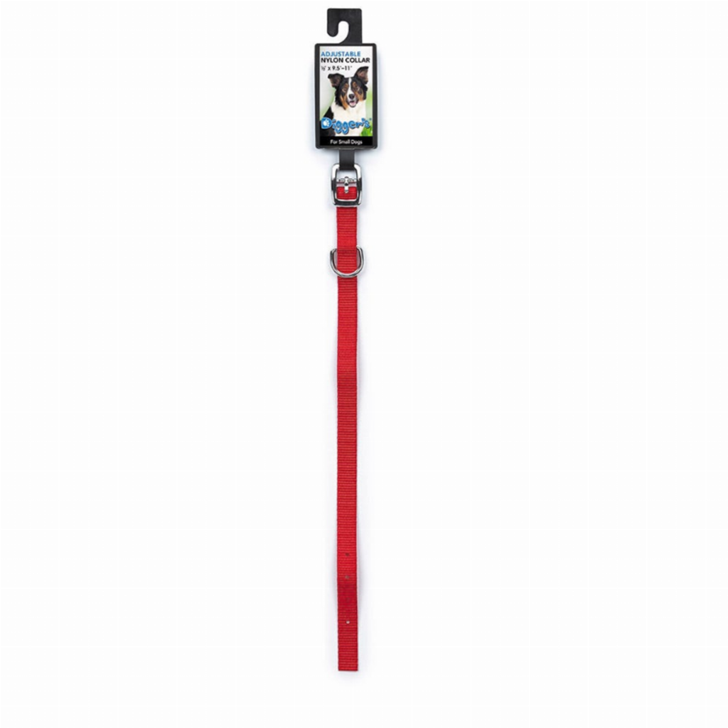 1/2in Nylon Collar 12in Red for Dogs
