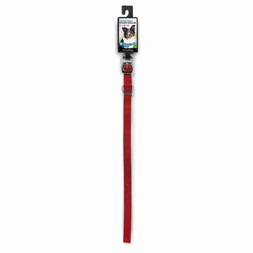5/8in Nylon Collar 10in Red for Dogs
