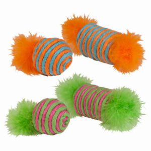 Raffia Spool & Ball Feather for Cats, size 2pk