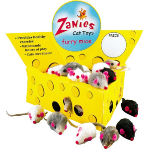Cheese Wedge Displ Box 60 Fur Mice for Cats