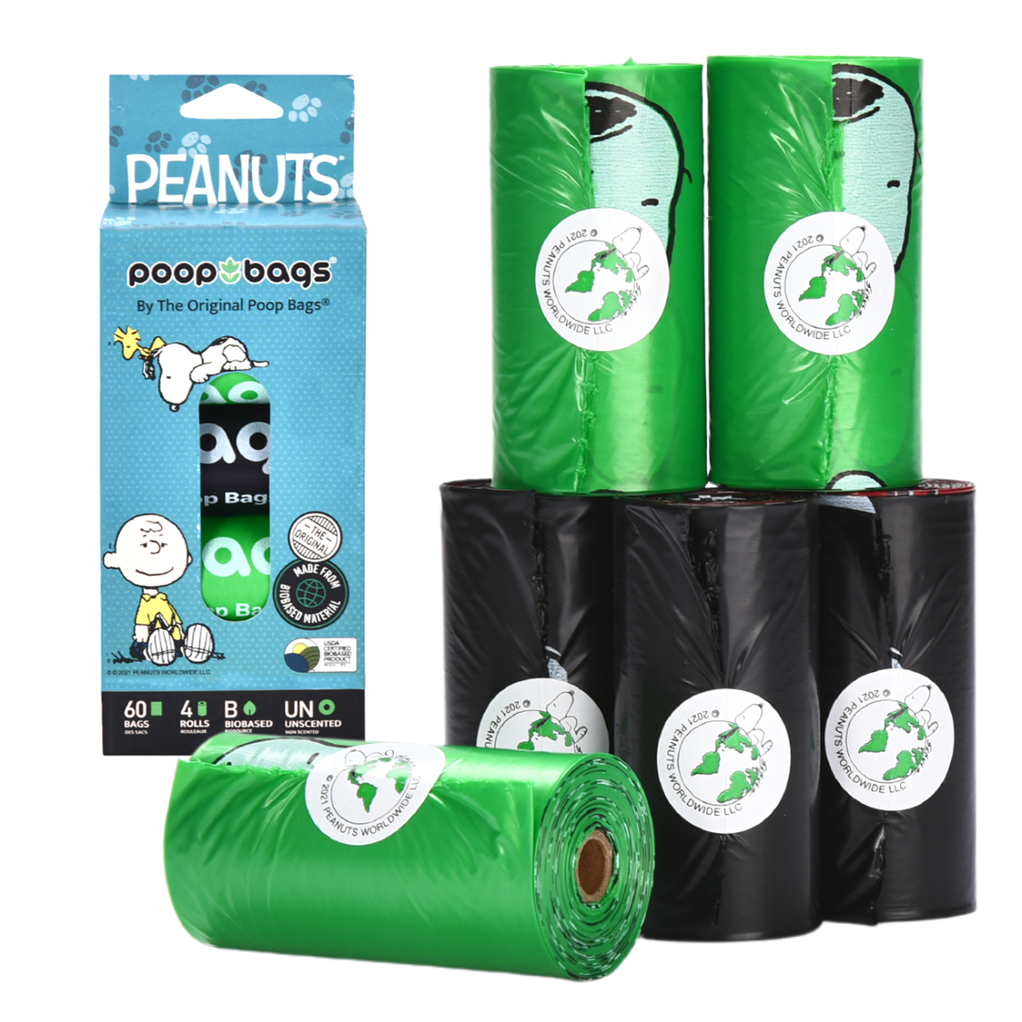 USDA Biobased Peanuts Leash Rolls for Dogs, size 60 CT