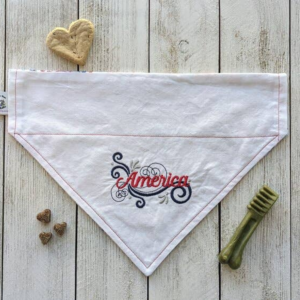 Embroidered Print - Traditional Tie-Around Dog Bandana