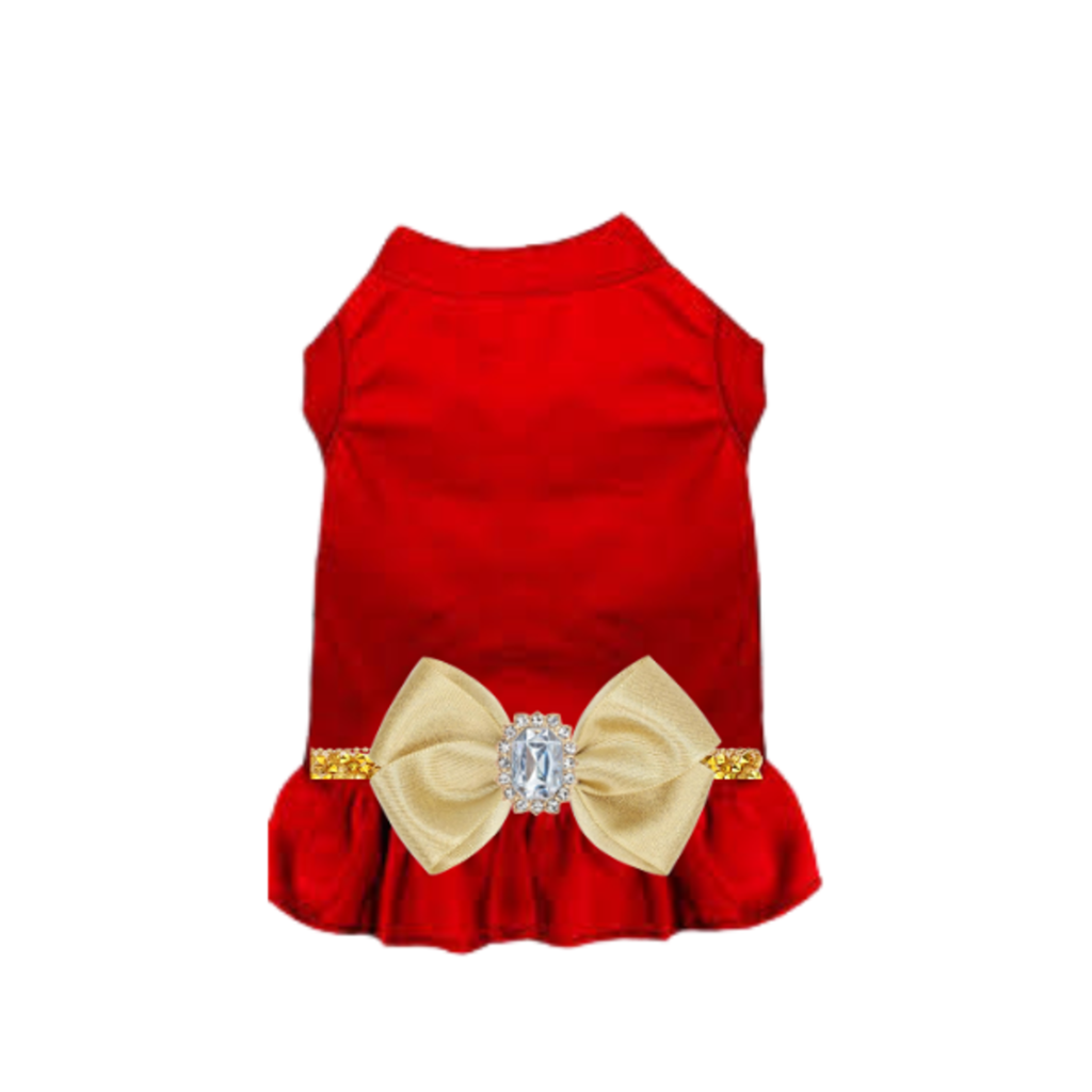 Royal Ruby Bow Gown for Dogs