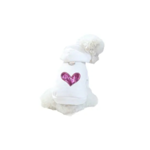 Sequin Heart Lightweight Hoodie- Dog Hoodie