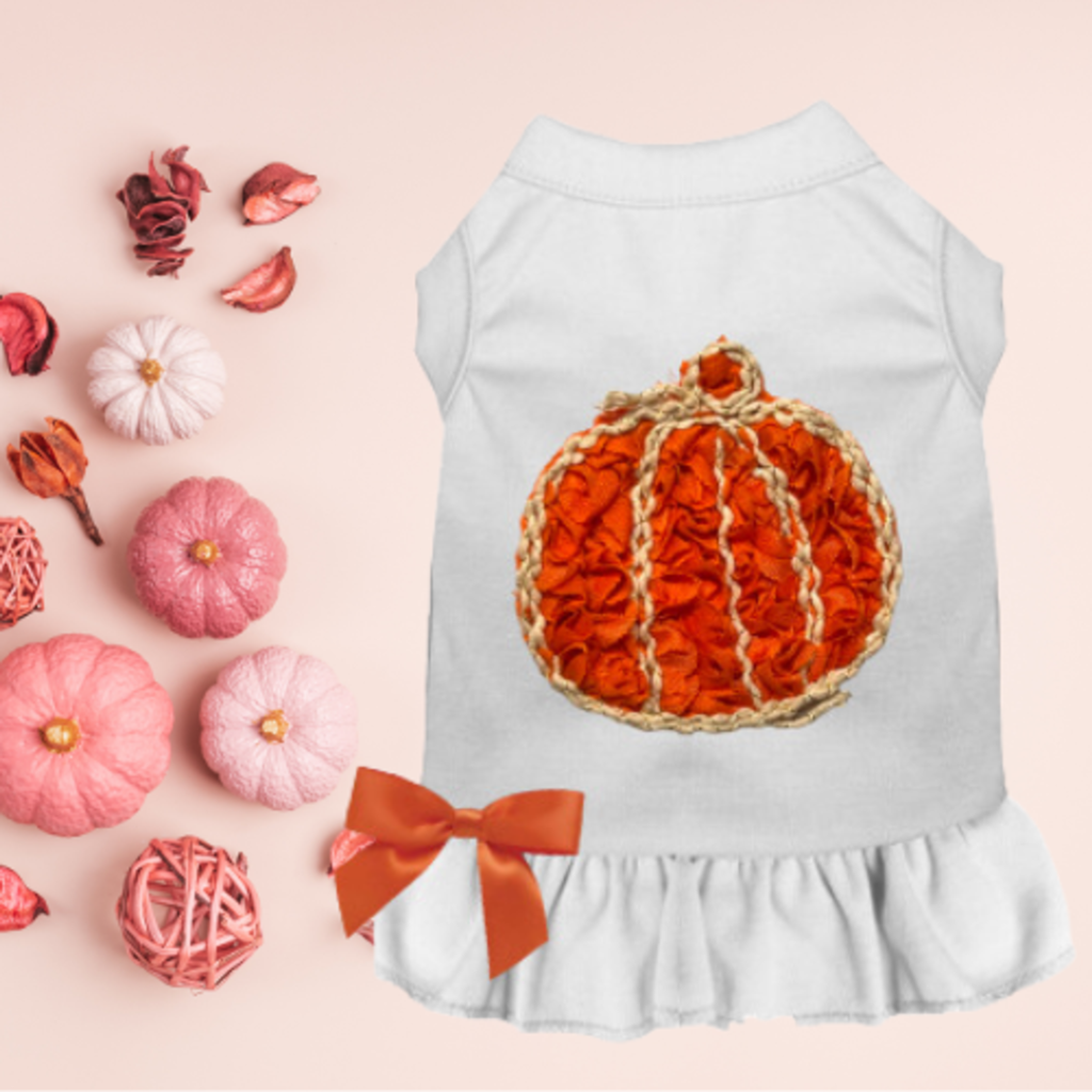Chiffon Rose Halloween Pumpkin Dog Outfit