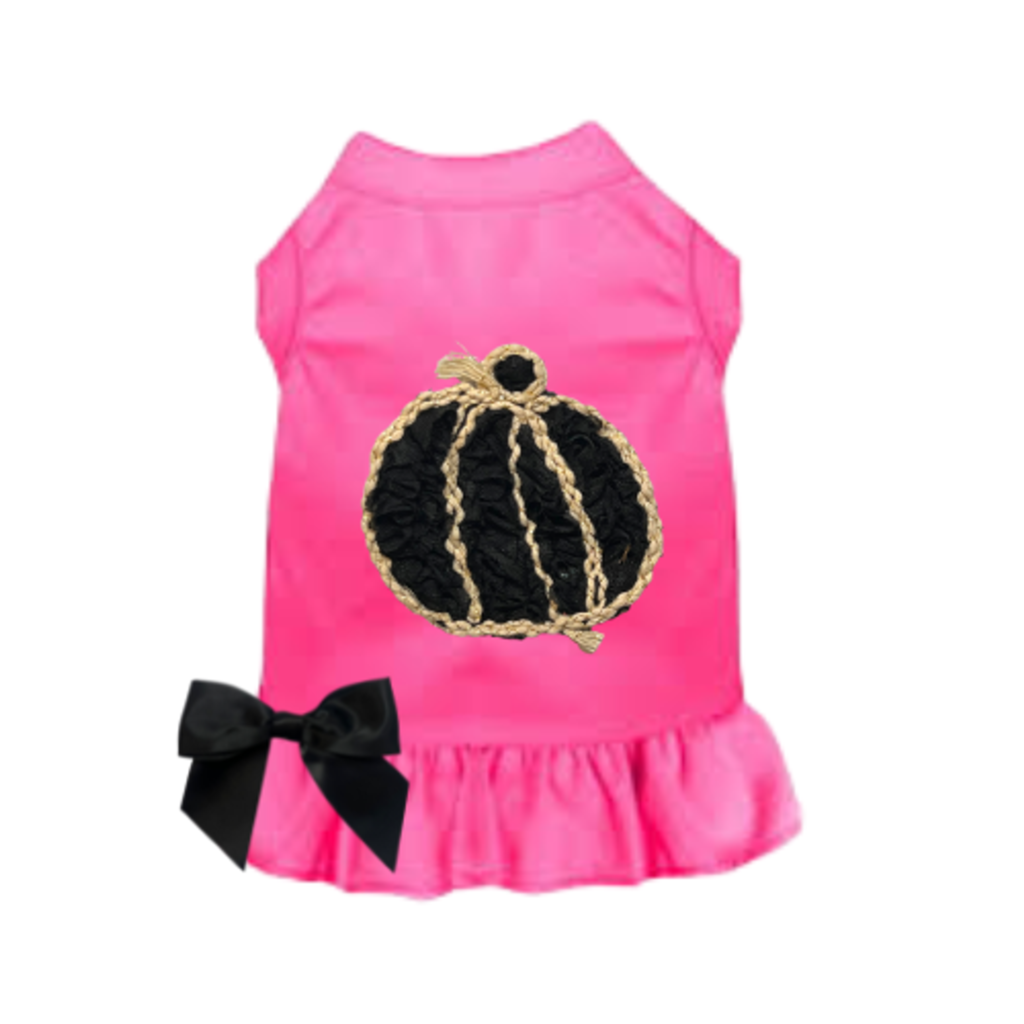 Chiffon Rose Halloween Pumpkin Dress for Dogs