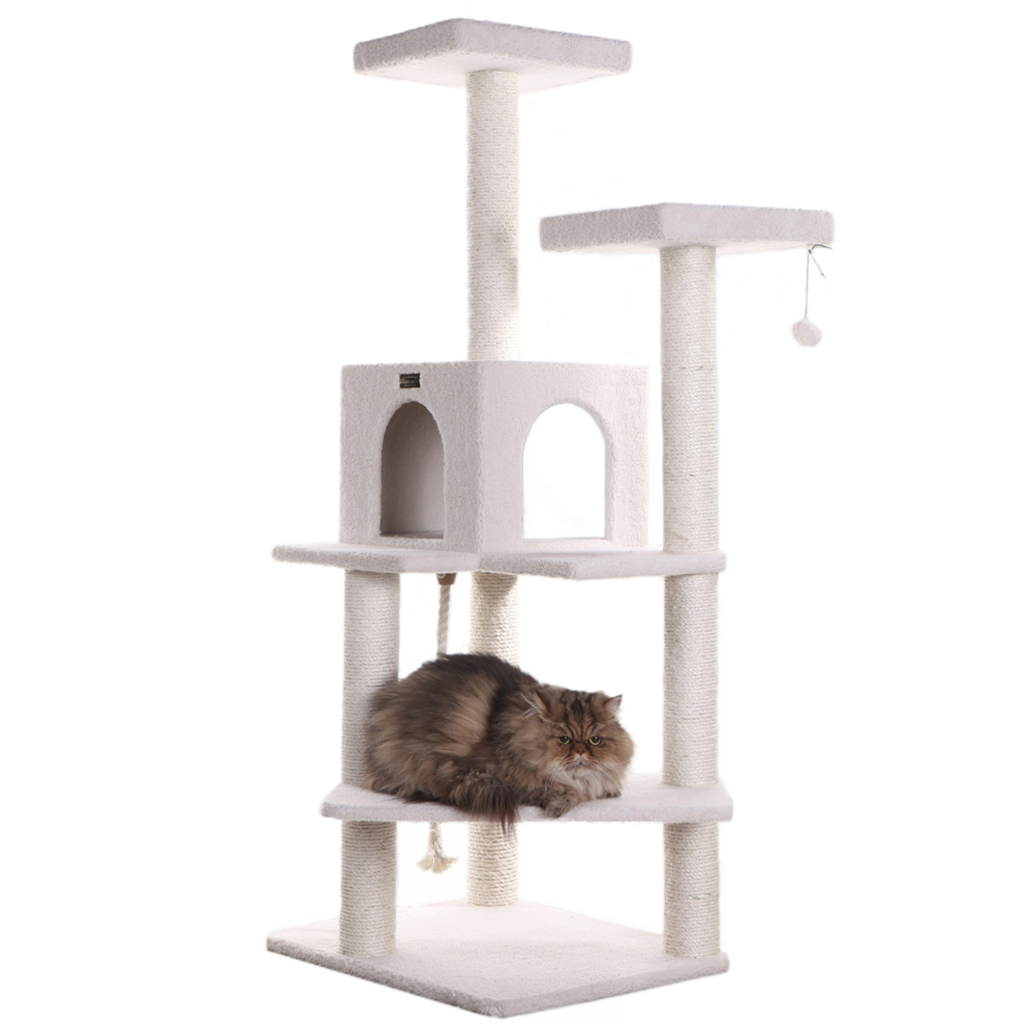 Armarkat Ivory 57" High Cat tree, Fleece Covered Cat Climber