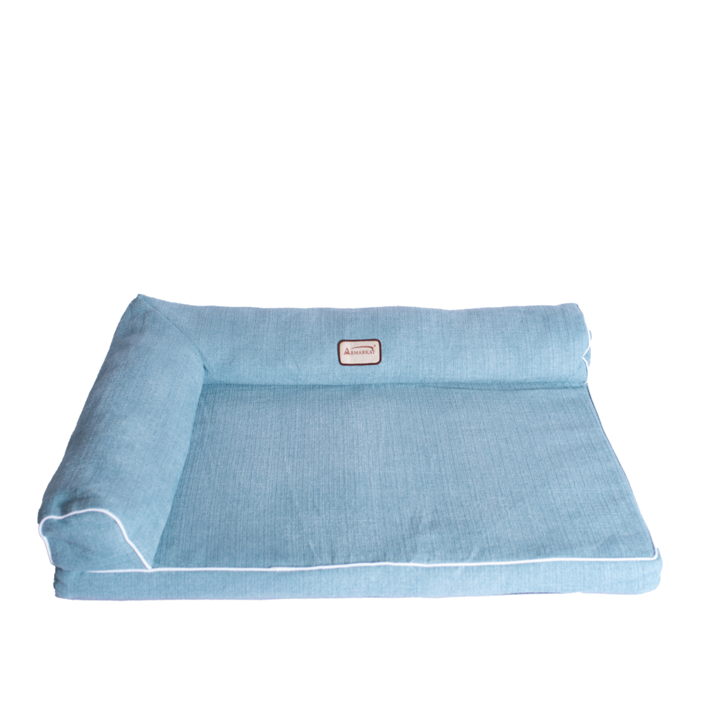 Armarkat Medium Bolstered Dog Bed, Blue Poly Fill