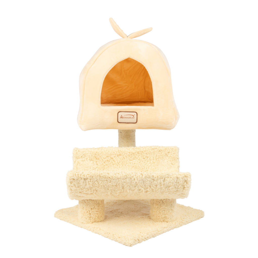 Armarkat X3007 Cat Condo, Real Wood Cat Scratching Post