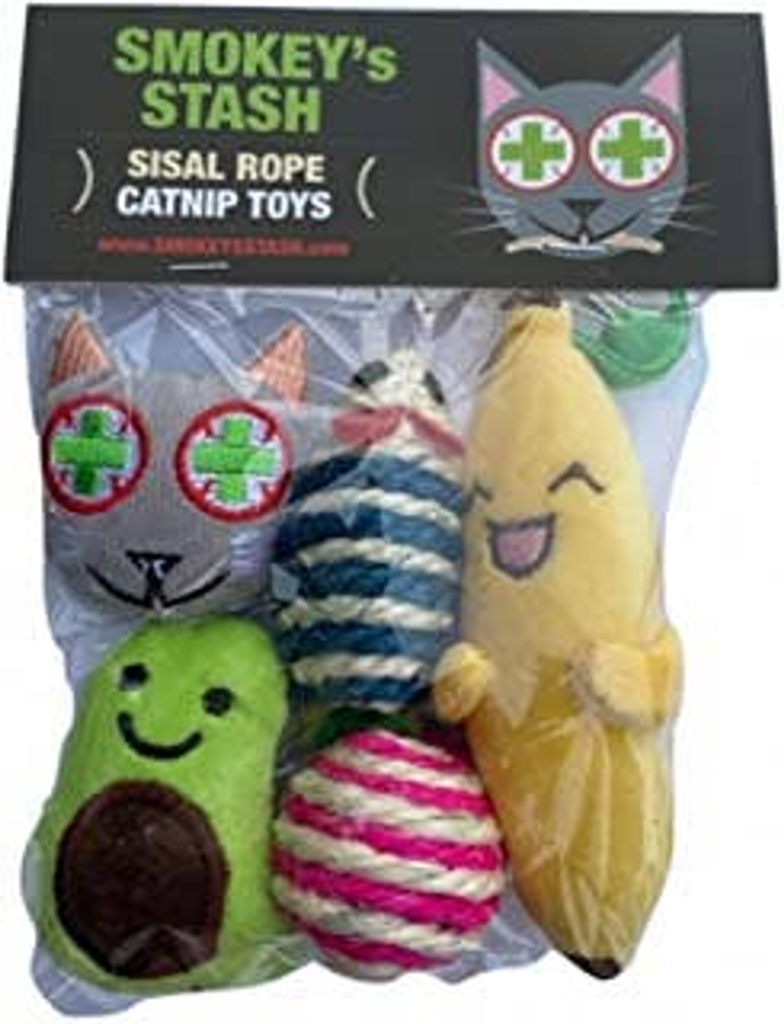 Catnip Toys-Avocado, Banana & Sisal Rope Toys for Cats