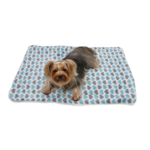 Blue & Gray Hearts Fleece/Plush Blanket for Dogs