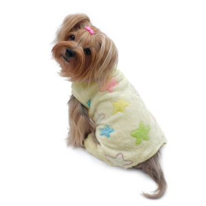 Ultra Plush Colorful Stars Front Sleeveless Pajamas for Dogs