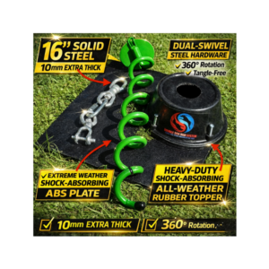 Double Dog Run Tangle-free Two Dog Tie Out Stake (Heavy-Duty Tie Out Stake - 1200lbs)