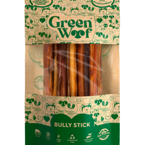 Green Woof Straight Bully Sticks for Dogs