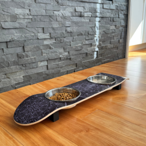 Dream Catcher - Elevated Skateboard Cat Feeding Stand with 2 Bowls