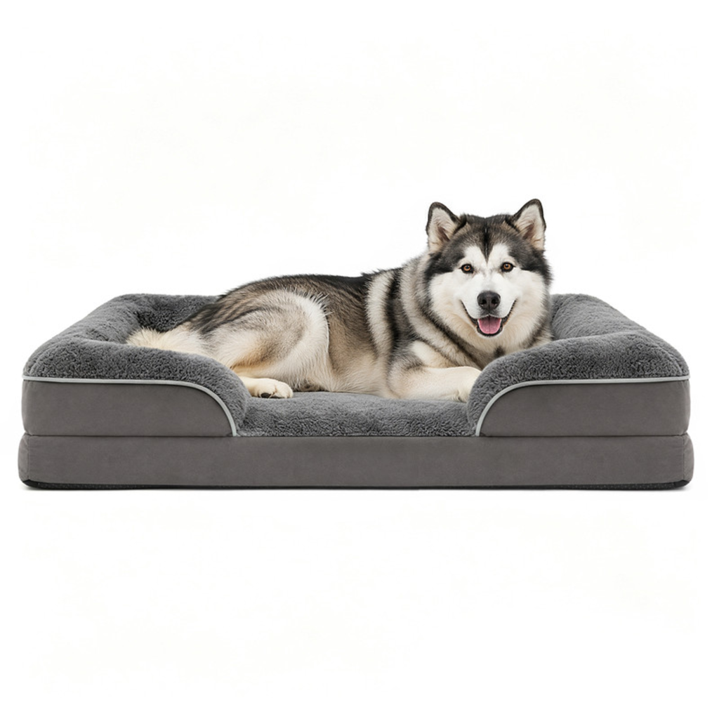 LFC PETS Orthopedic Bolster Dog & Cat Sofa Bed, XL, Dark Grey