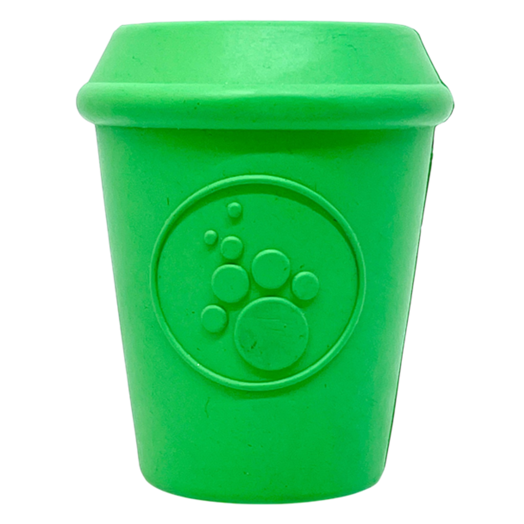 Coffee Cup eDispener Durable Rubber Chew Toy Treat Dispenser for Dogs