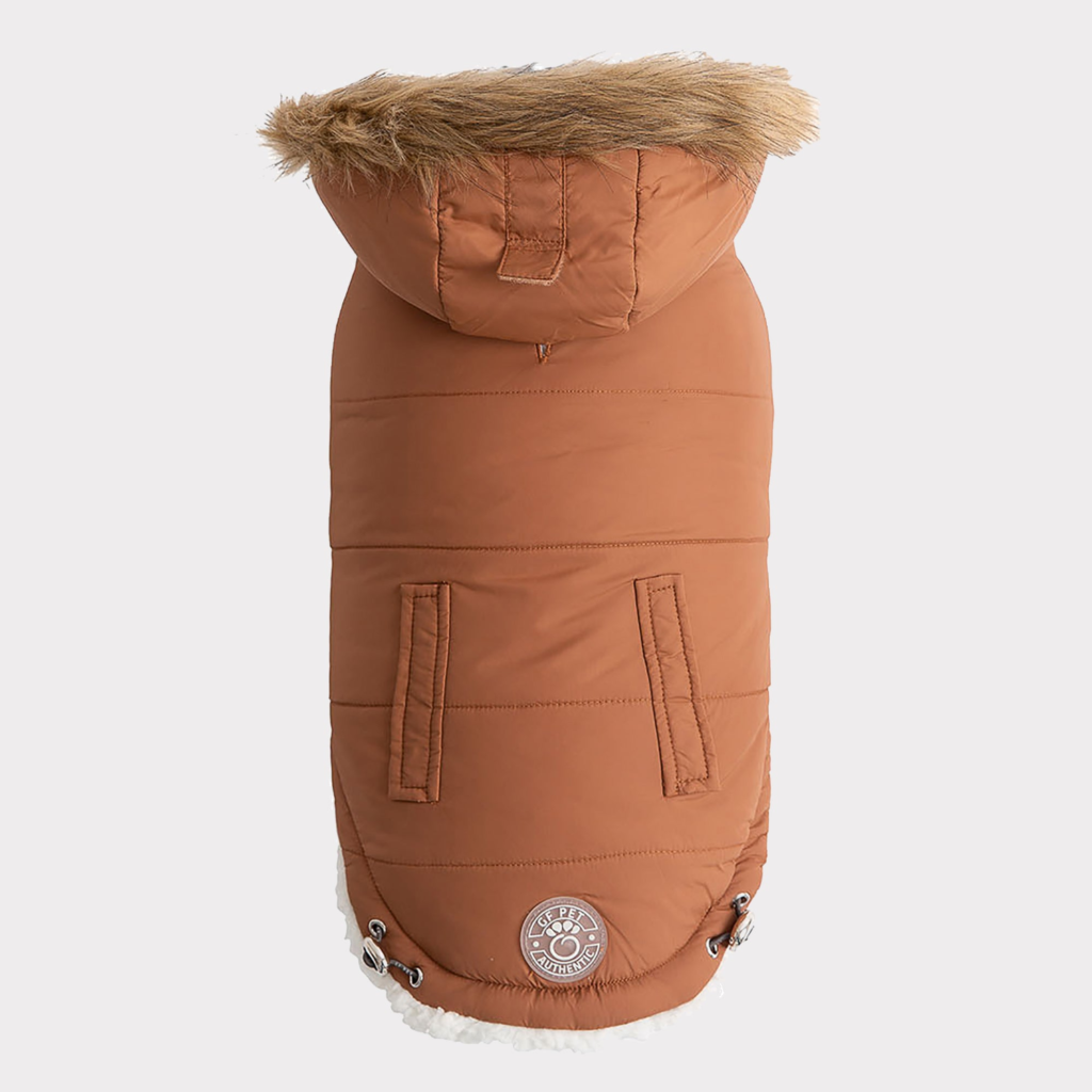 GF Pet Elasto-Fit Urban Dog Parka, Caramel, Medium